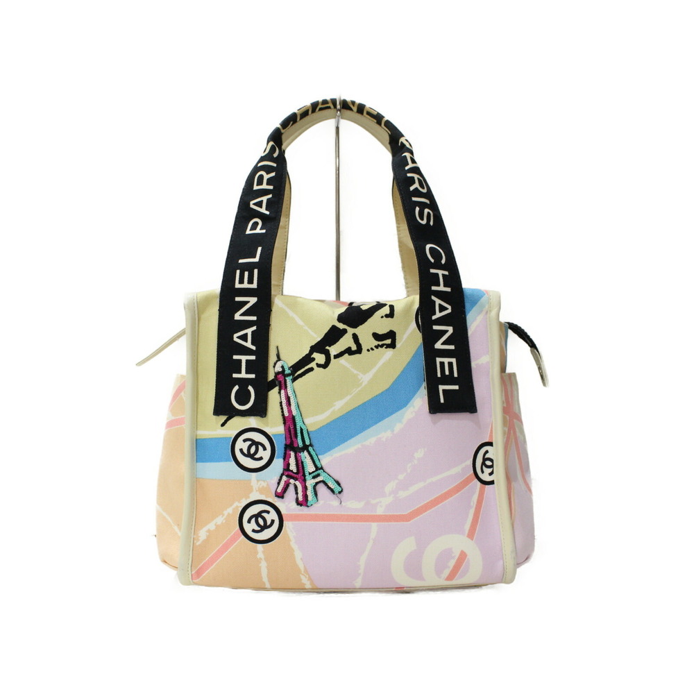 CHANEL Cruise Paris Map Handbag Multicolor Canvas Bag